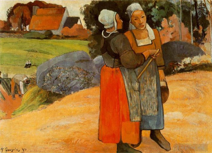 Paul Gauguin Ölgemälde - Paysannes bretonnes Bretonische Bäuerinnen