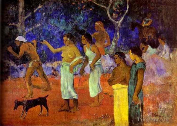 Paul Gauguin Ölgemälde - Szenen aus dem tahitianischen Leben