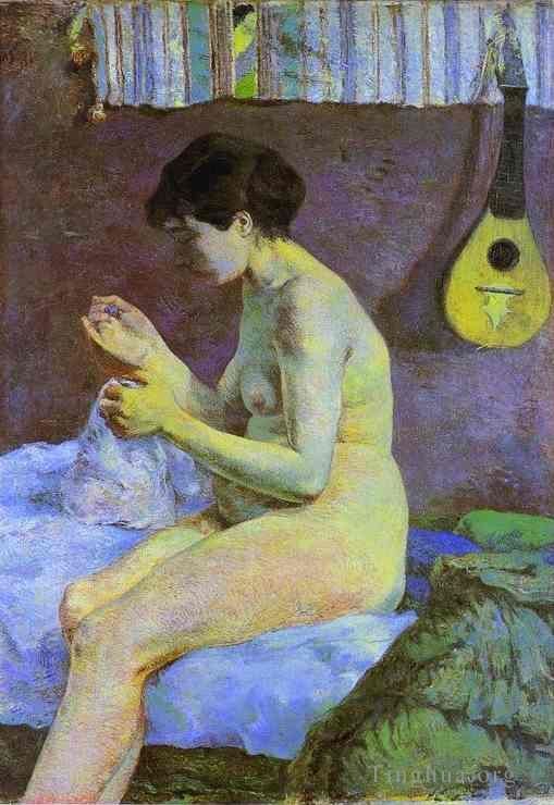 Paul Gauguin Ölgemälde - Studie einer nackten Suzanne Sewing