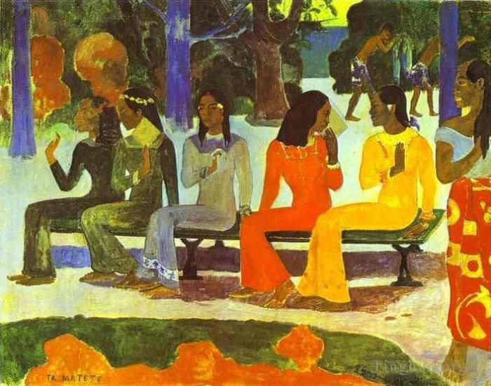 Paul Gauguin Ölgemälde - Ta Matete Wir werden heute nicht auf den Markt gehen