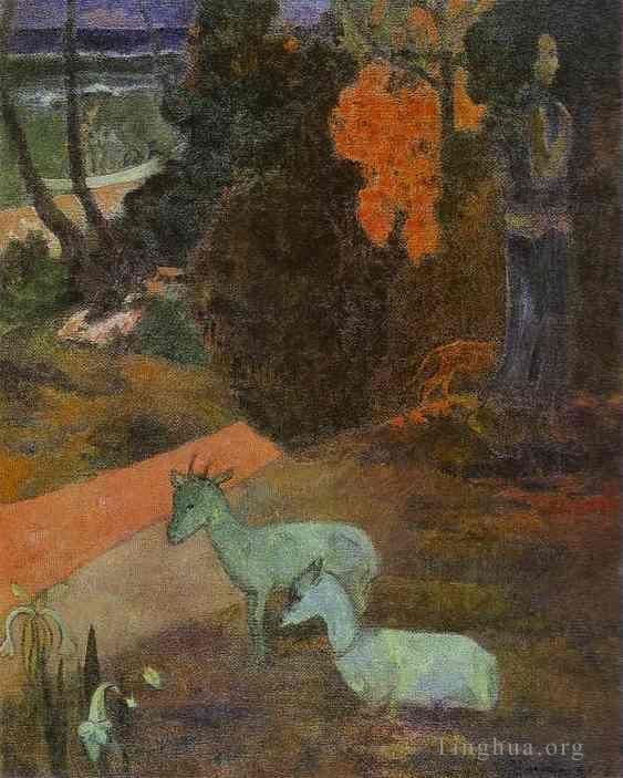 Paul Gauguin Ölgemälde - Tarari-Maruru-Landschaft mit zwei Ziegen