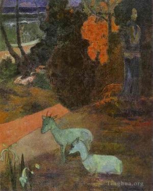 Paul Gauguin Werk - Tarari-Maruru-Landschaft mit zwei Ziegen