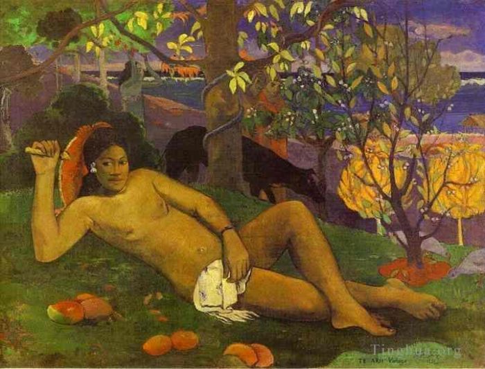 Paul Gauguin Ölgemälde - Te arii vahine Die Frau des Königs