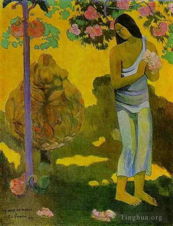 Paul Gauguin Ölgemälde - Te avae no Maria Monat Maria