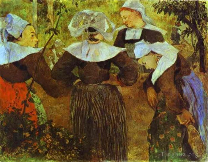 Paul Gauguin Ölgemälde - Die vier bretonischen Mädchen c