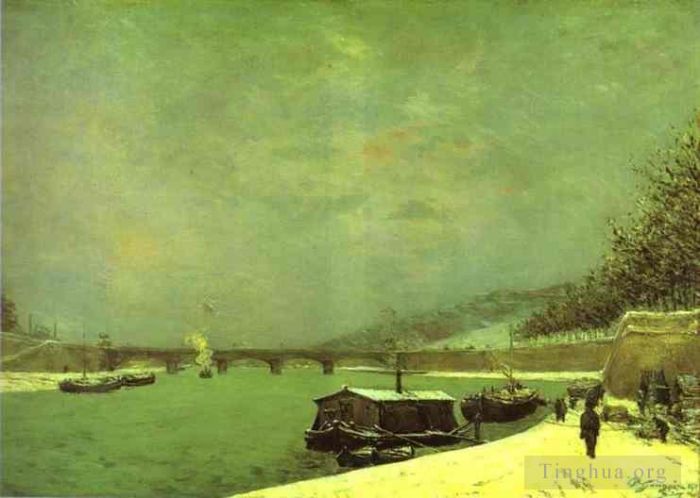 Paul Gauguin Ölgemälde - Die Seine am Pont d'Iena. Schneewetter