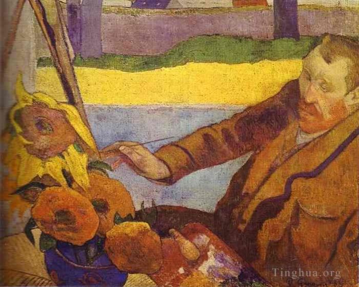 Paul Gauguin Ölgemälde - Van Gogh malt Sonnenblumen