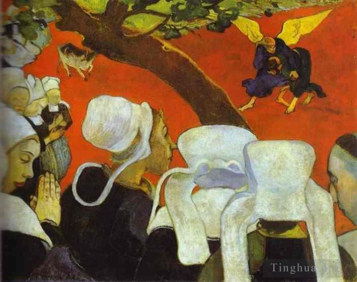 Paul Gauguin Ölgemälde - Vision nach der Predigt Jakob ringt mit dem Engel