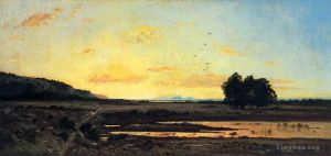 Paul Camille Guigou Werk - Erinnerung an den Sonnenuntergang in La Caru