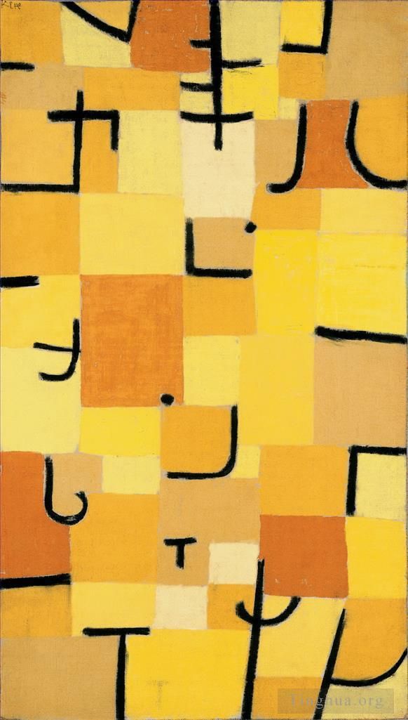Paul Klee Ölgemälde - Zeichen in Gelb