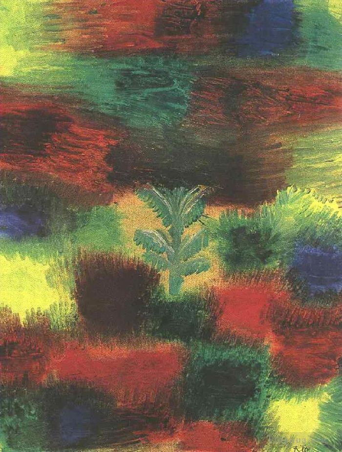 Paul Klee Ölgemälde - Kleiner Baum inmitten von Gebüsch
