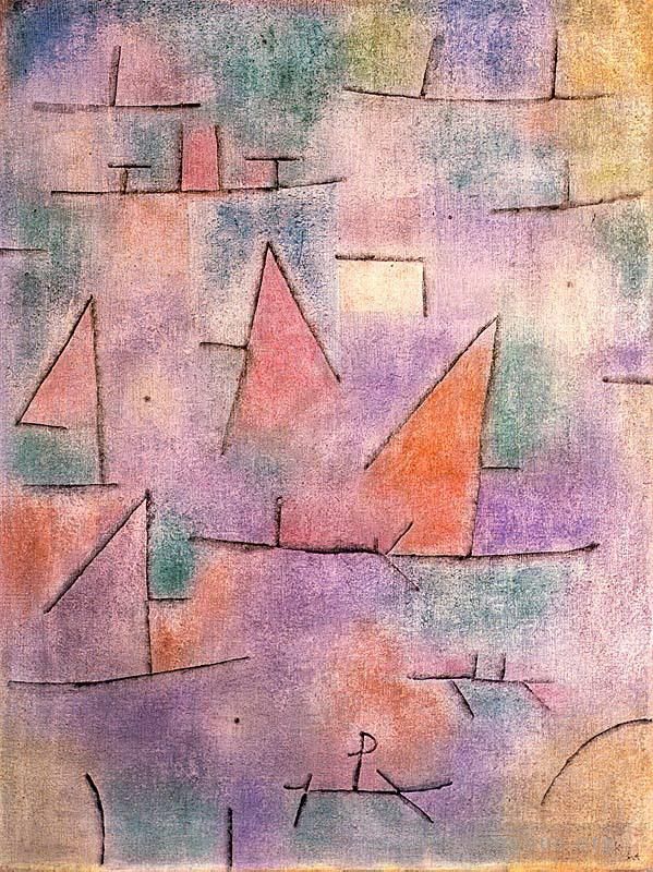 Paul Klee Andere Malerei - Hafen mit Segelschiffen