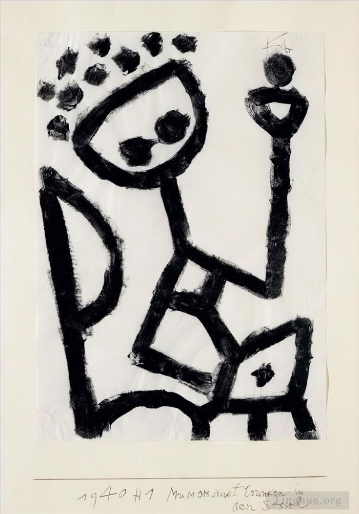 Paul Klee Andere Malerei - Mumon fällt betrunken auf den Stuhl