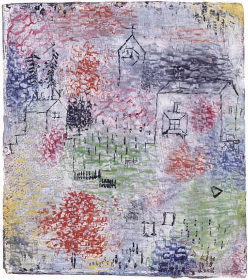 Paul Klee Andere Malerei - Kleine Landschaft mit der Dorfkirche