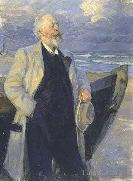 Peder Severin Kroyer Ölgemälde - Holger Drachmann 1895