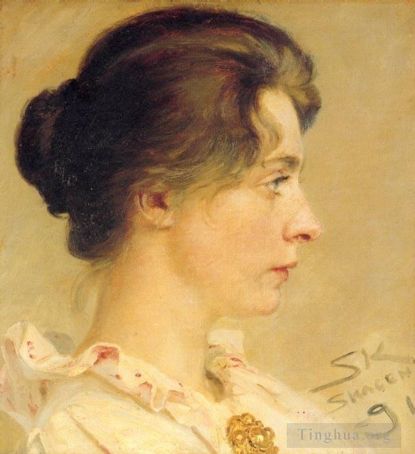 Peder Severin Kroyer Ölgemälde - Marie de Profil 1891