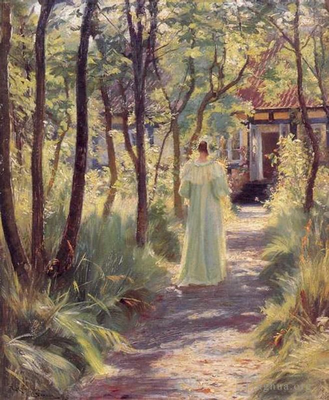 Peder Severin Kroyer Ölgemälde - Marie im Garten 1895