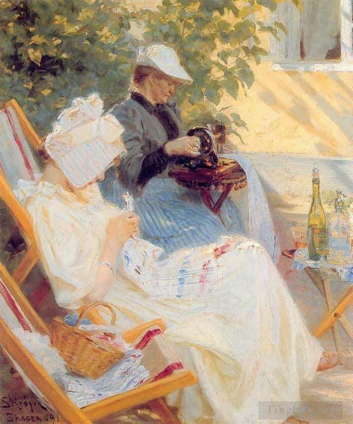 Peder Severin Kroyer Ölgemälde - Marie und ihre Frau im Garten 1891