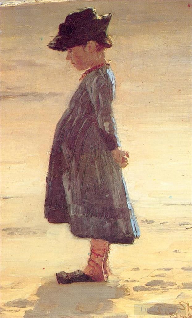 Peder Severin Kroyer Ölgemälde - Nina am Strand 1884