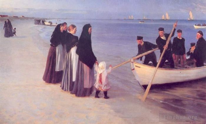 Peder Severin Kroyer Ölgemälde - Fische in Skagen 1894