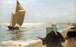 Peder Severin Kroyer Werk - Gemälde am Strand 1892