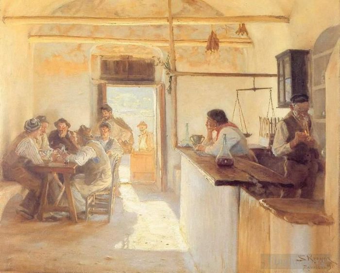 Peder Severin Kroyer Ölgemälde - Taberna in Ravello 1890