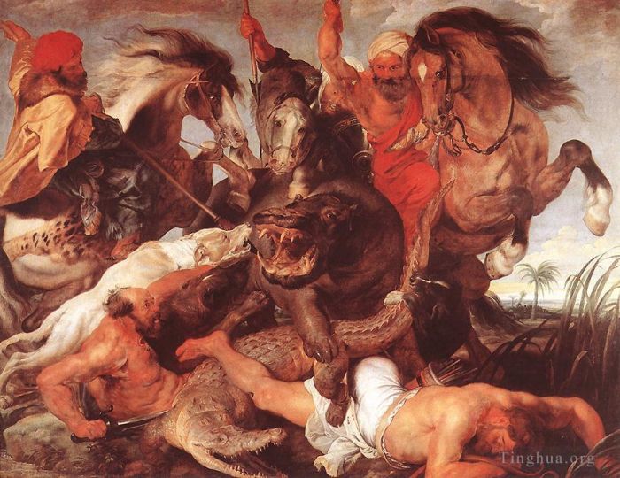 Peter Paul Rubens Ölgemälde - Nilpferd- und Krokodiljagd