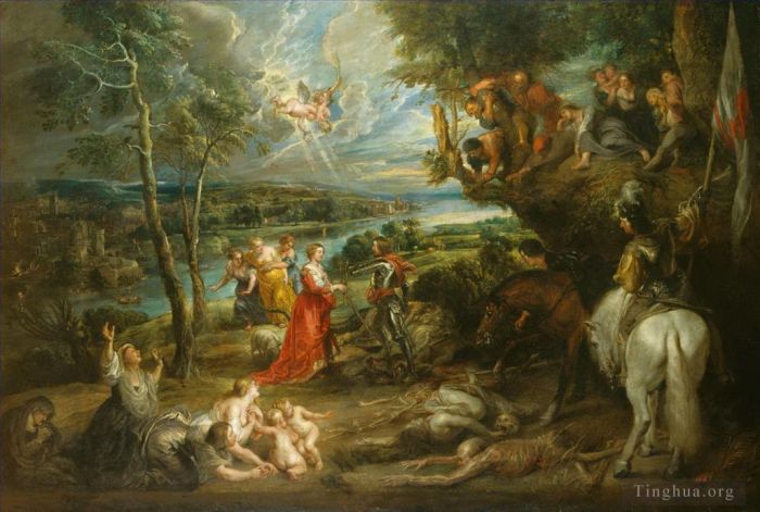 Peter Paul Rubens Ölgemälde - Landschaft mit dem Heiligen Georg und dem Drachen