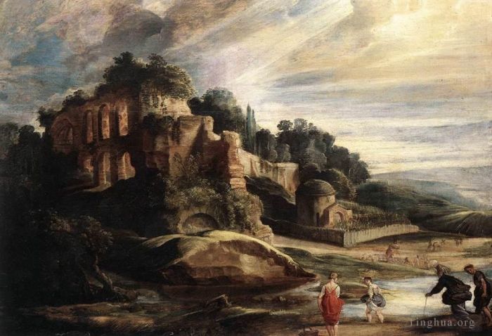 Peter Paul Rubens Ölgemälde - Landschaft mit den Ruinen des Palatin in Rom