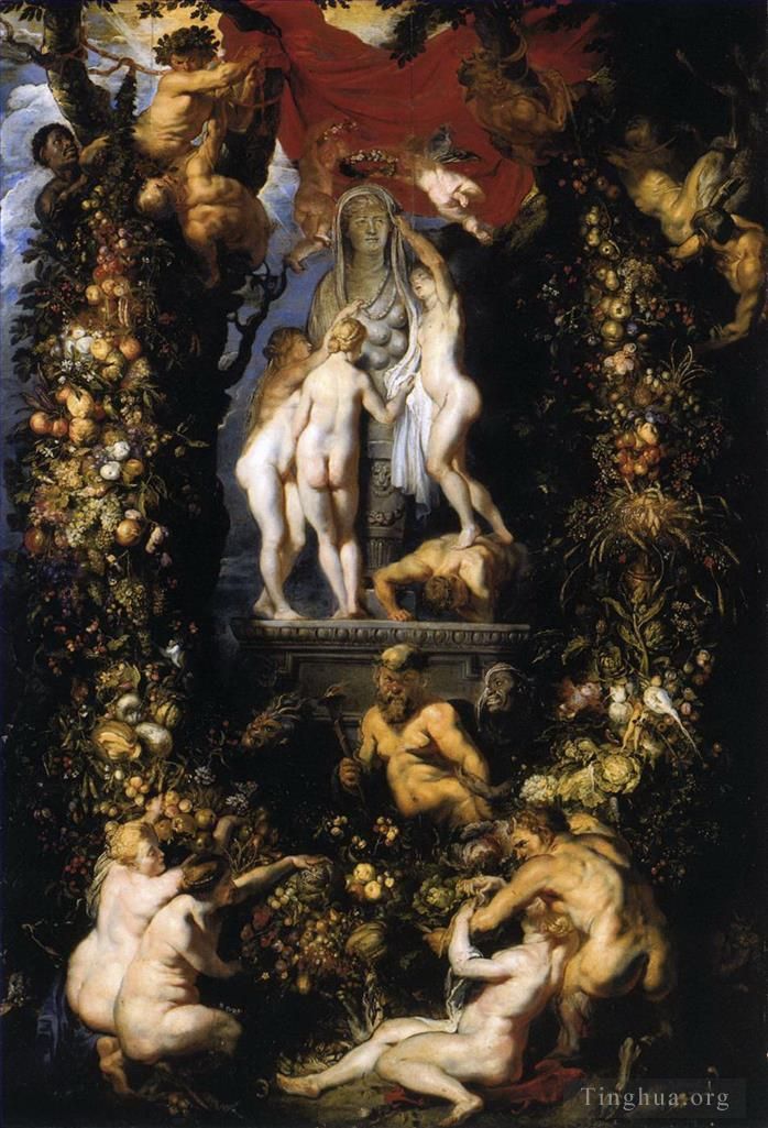 Peter Paul Rubens Ölgemälde - Die Natur schmückt die drei Grazien