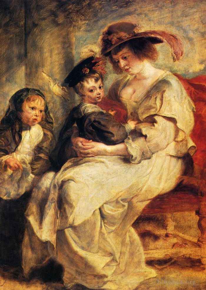Peter Paul Rubens Ölgemälde - Peter Paul Helene Fourment mit zwei ihrer Kinder Claire Jeanne und Francois Rubens