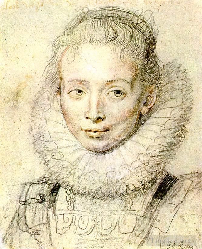 Peter Paul Rubens Ölgemälde - Porträt einer Kammerzofe Kreide