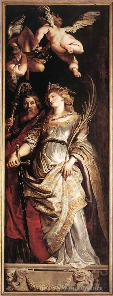Peter Paul Rubens Ölgemälde - Kreuzaufrichtung der Heiligen Eligius und Katharina