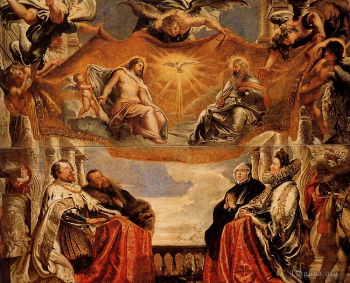 Peter Paul Rubens Ölgemälde - Die vom Herzog von Mantua und seiner Familie verehrte Dreifaltigkeit