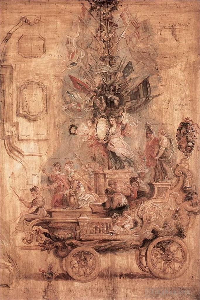 Peter Paul Rubens Ölgemälde - Das Triumphauto von Kallo Skizze