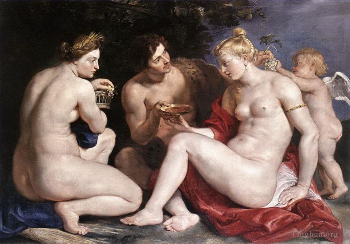Peter Paul Rubens Ölgemälde - Venus Amor Bacchus und Ceres