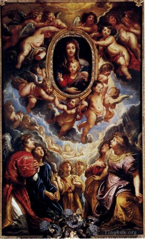 Peter Paul Rubens Werk - Jungfrau und Kind, angebetet von Engeln