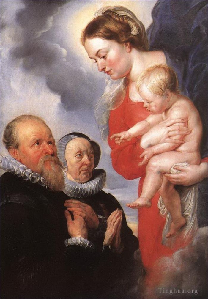 Peter Paul Rubens Ölgemälde - Madonna und Kind mit den Stiftern Alexandre Goubeau und seiner Frau Anne Antoni