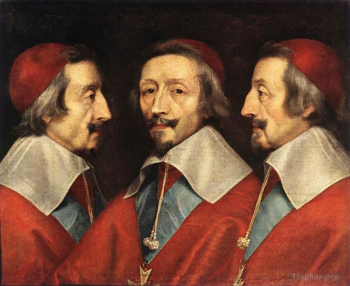 Philippe de Champaigne Ölgemälde - Dreifaches Porträt von Richelieu