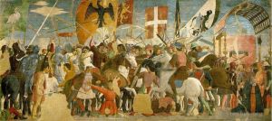 Piero della Francesca Werk - Kampf zwischen Heraklius und Chosroes