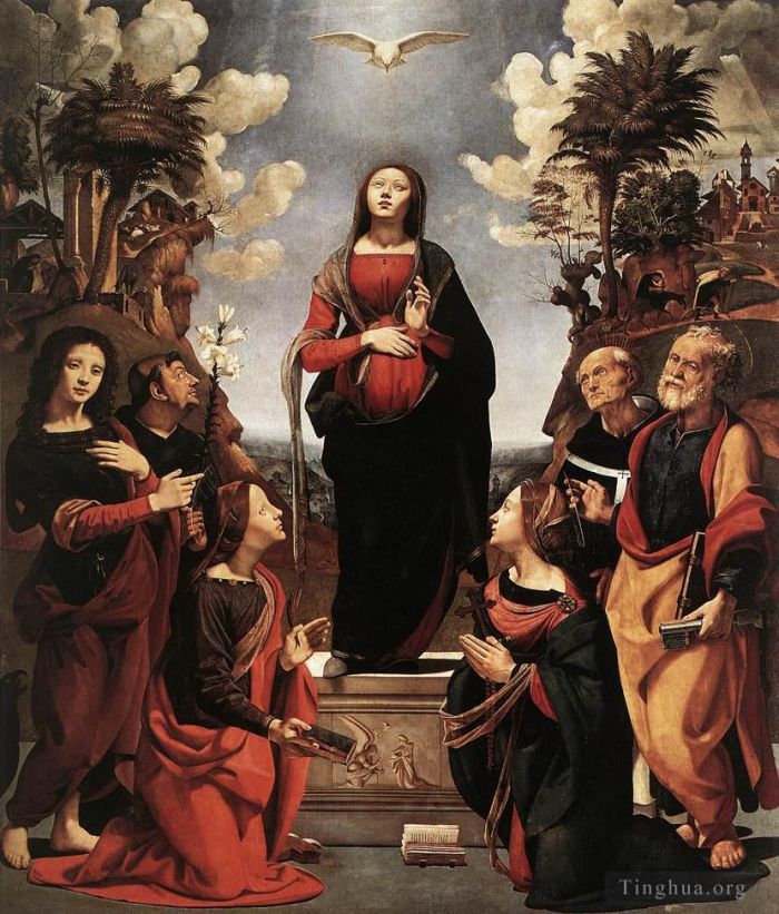 Piero di Cosimo Ölgemälde - Unbefleckte Empfängnis mit Heiligen