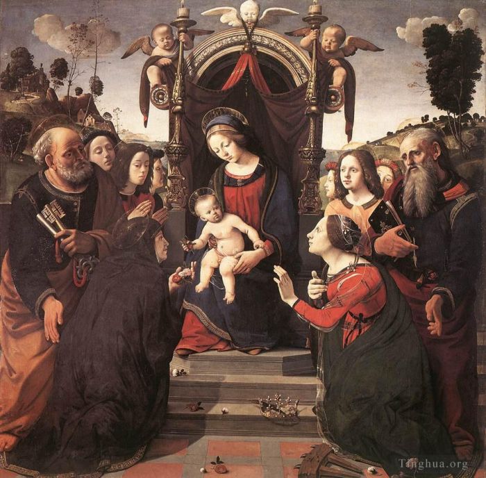 Piero di Cosimo Ölgemälde - Mystische Hochzeit der Heiligen Katharina von Alexandria
