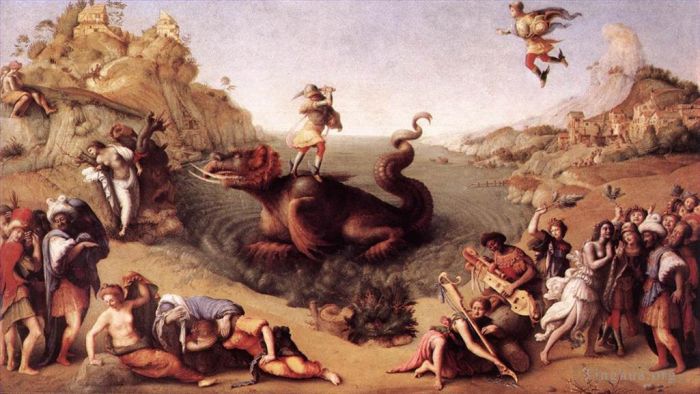 Piero di Cosimo Ölgemälde - Perseus befreit Andromeda 1515