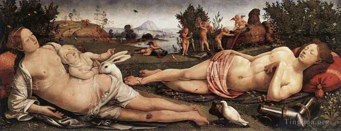 Piero di Cosimo Ölgemälde - Venus Mars und Amor 1490