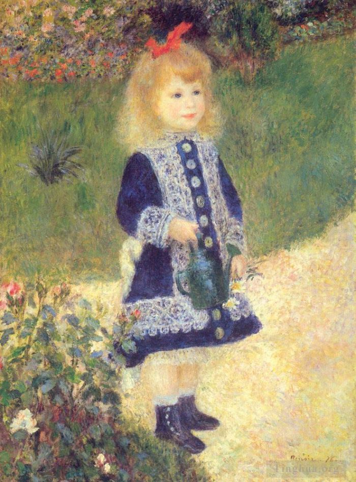 Pierre-Auguste Renoir Ölgemälde - Ein Mädchen mit einer Gießkanne
