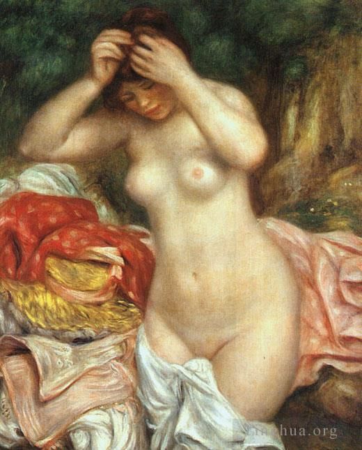 Pierre-Auguste Renoir Ölgemälde - Badende ordnet ihr Haar