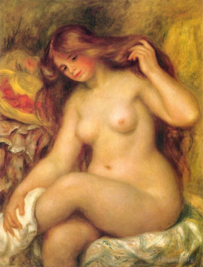 Pierre-Auguste Renoir Ölgemälde - Badende mit blonden Haaren