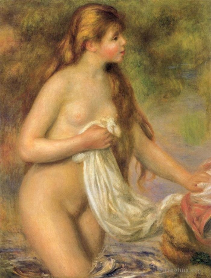 Pierre-Auguste Renoir Ölgemälde - Badende mit langen Haaren