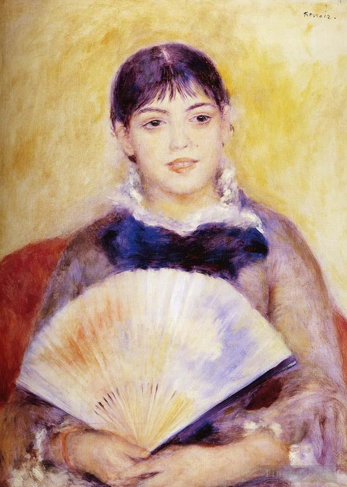 Pierre-Auguste Renoir Ölgemälde - Mädchen mit einem Fan