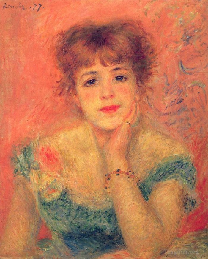 Pierre-Auguste Renoir Ölgemälde - Jeanne Samary in einem Kleid mit tiefem Ausschnitt